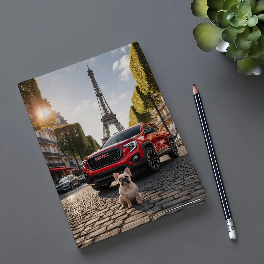 Red GMC Terrain French Bulldog Paris Street – Notebooks