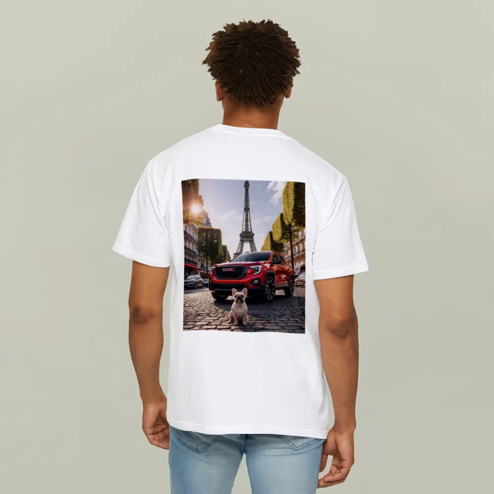 Red GMC Terrain French Bulldog Paris Street – T-Shirts