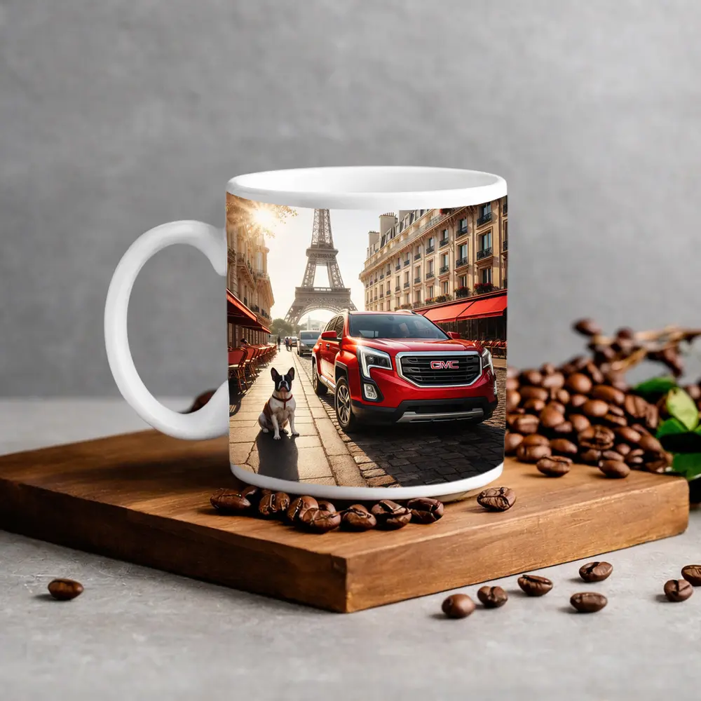 GMC Terrain Red SUV Paris Eiffel Tower – Mugs