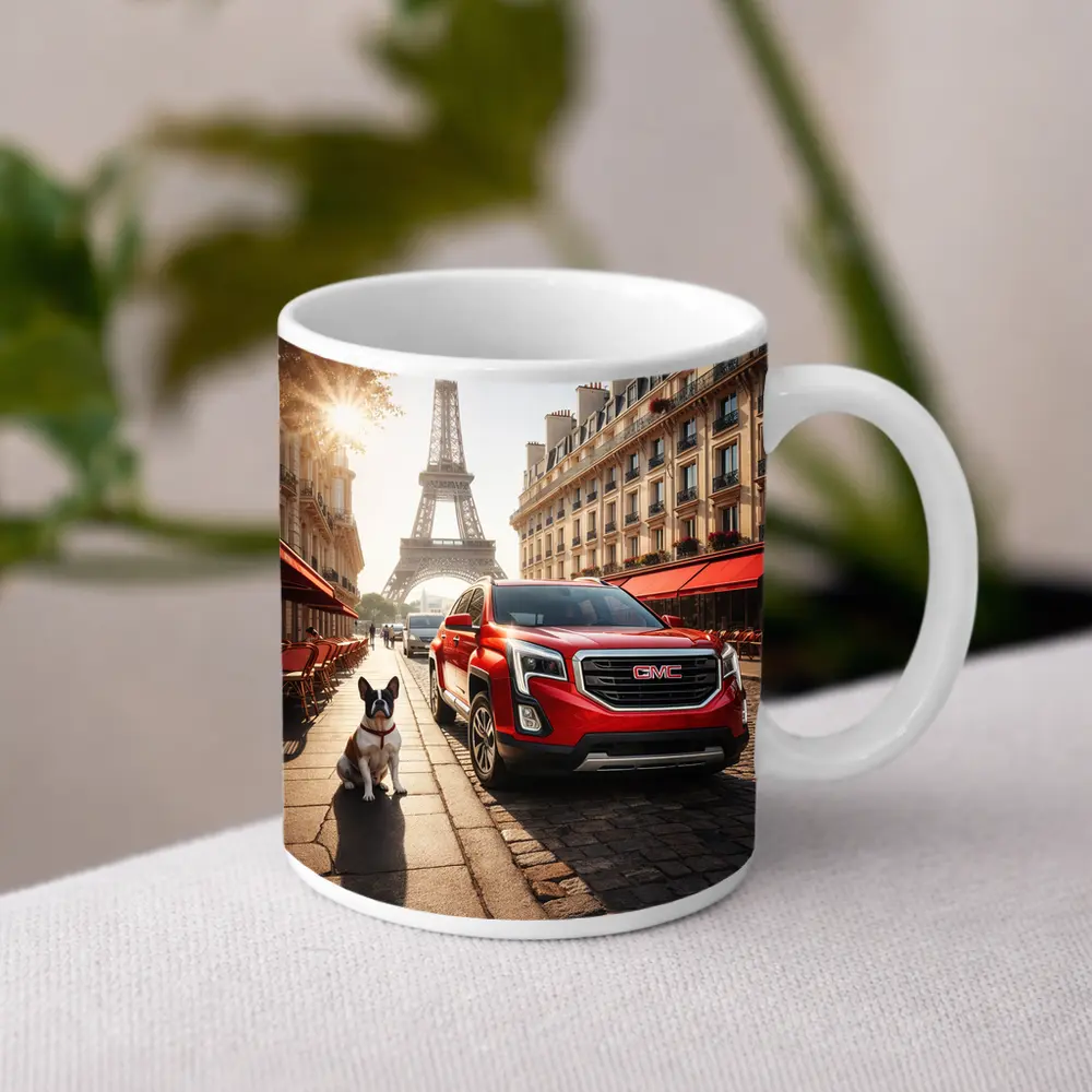 GMC Terrain Red SUV Paris Eiffel Tower – Mugs