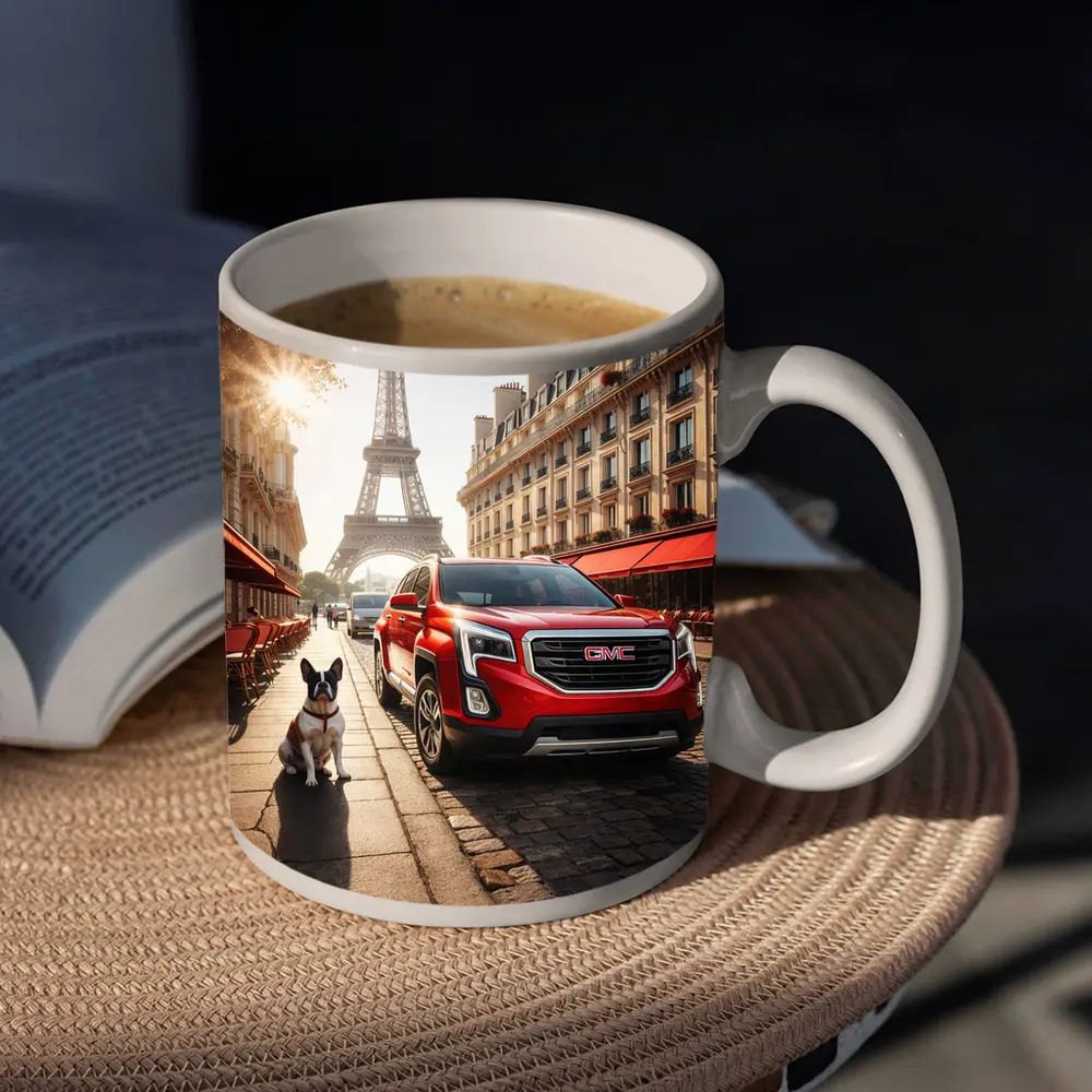 GMC Terrain Red SUV Paris Eiffel Tower – Mugs