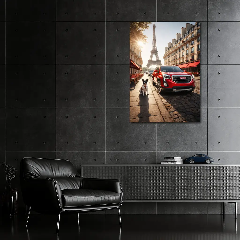 GMC Terrain Red SUV Paris Eiffel Tower – Wall Art