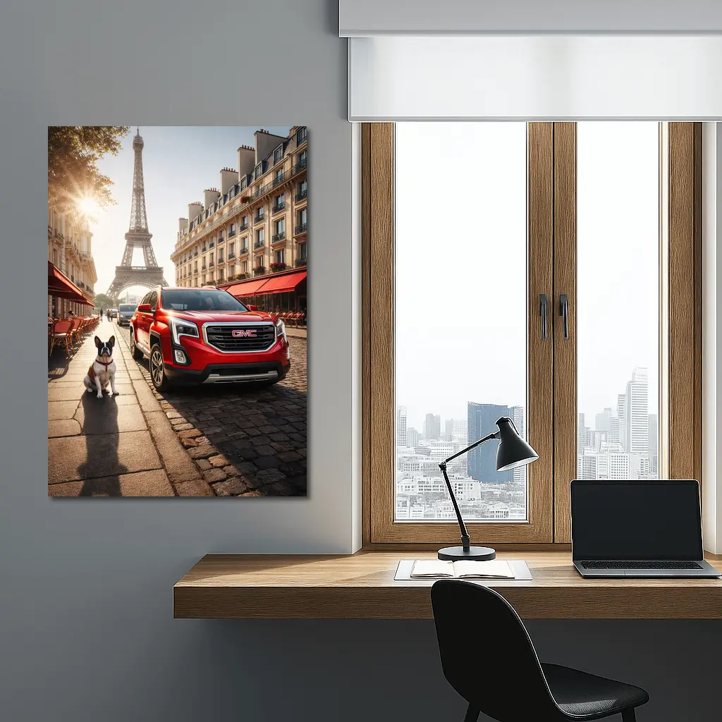 GMC Terrain Red SUV Paris Eiffel Tower – Wall Art