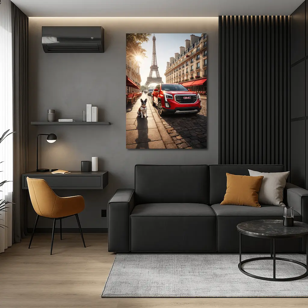 GMC Terrain Red SUV Paris Eiffel Tower – Wall Art