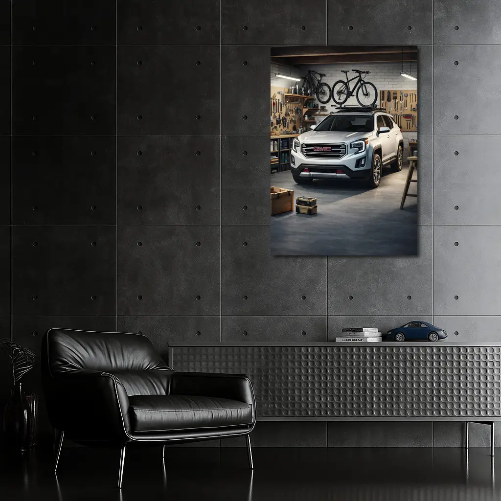 GMC Terrain SUV Parked Inside Workshop Garage – Wall Art