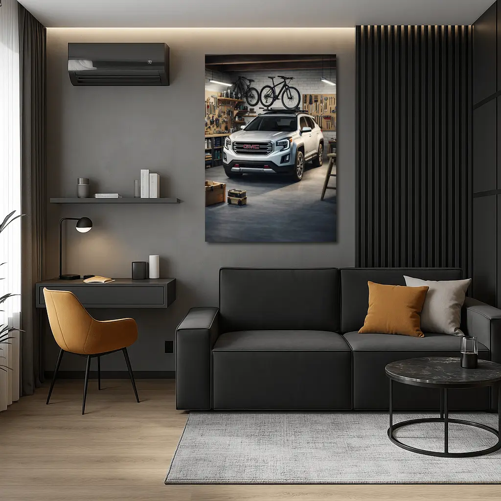 GMC Terrain SUV Parked Inside Workshop Garage – Wall Art