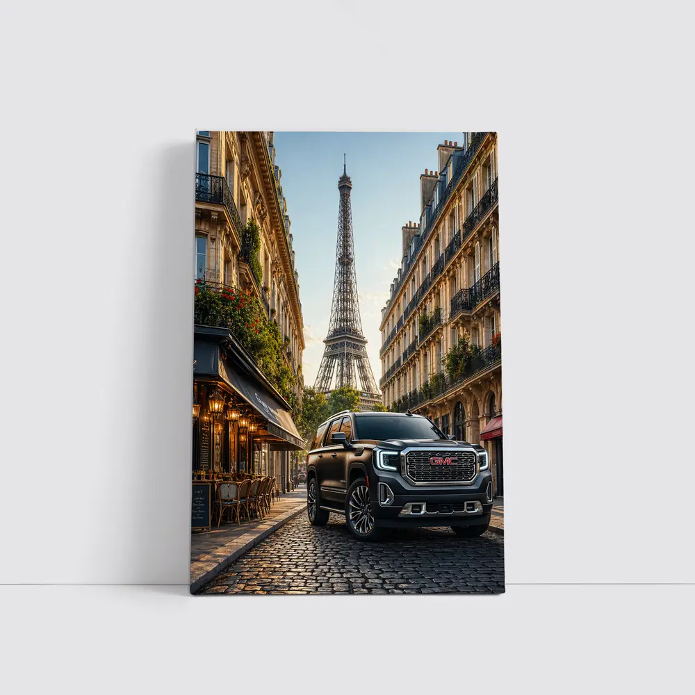 GMC Yukon SUV Paris Eiffel Tower Street – Wall Art