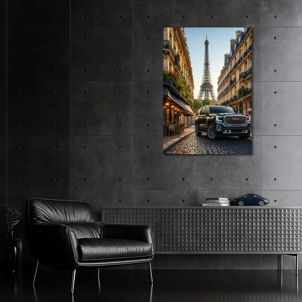 GMC Yukon SUV Paris Eiffel Tower Street – Wall Art