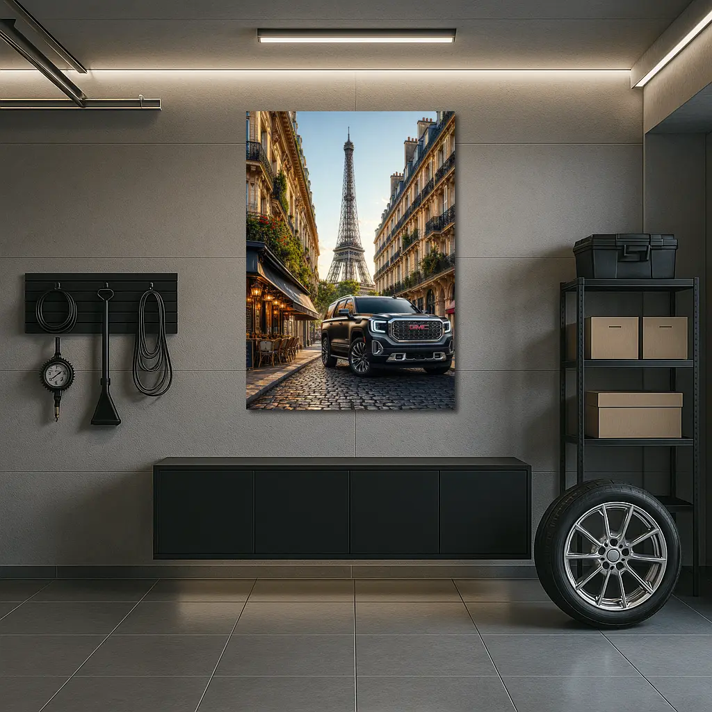 GMC Yukon SUV Paris Eiffel Tower Street – Wall Art