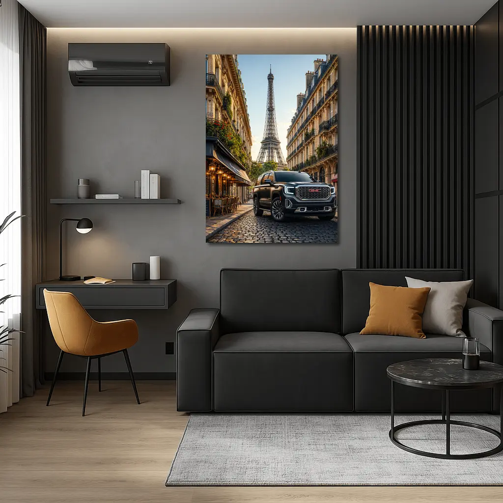 GMC Yukon SUV Paris Eiffel Tower Street – Wall Art