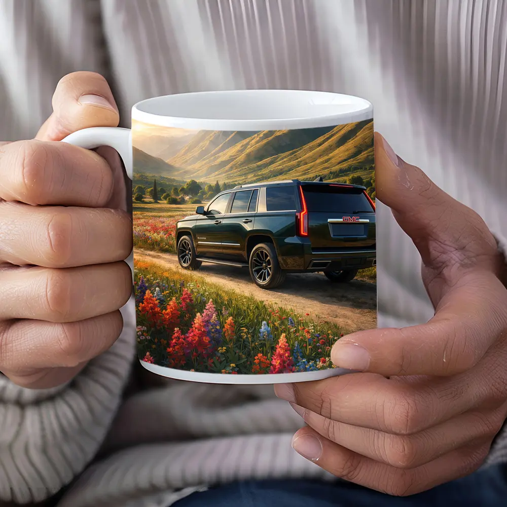 GMC Yukon Dark Green Mountain Wildflower Setting – Mugs