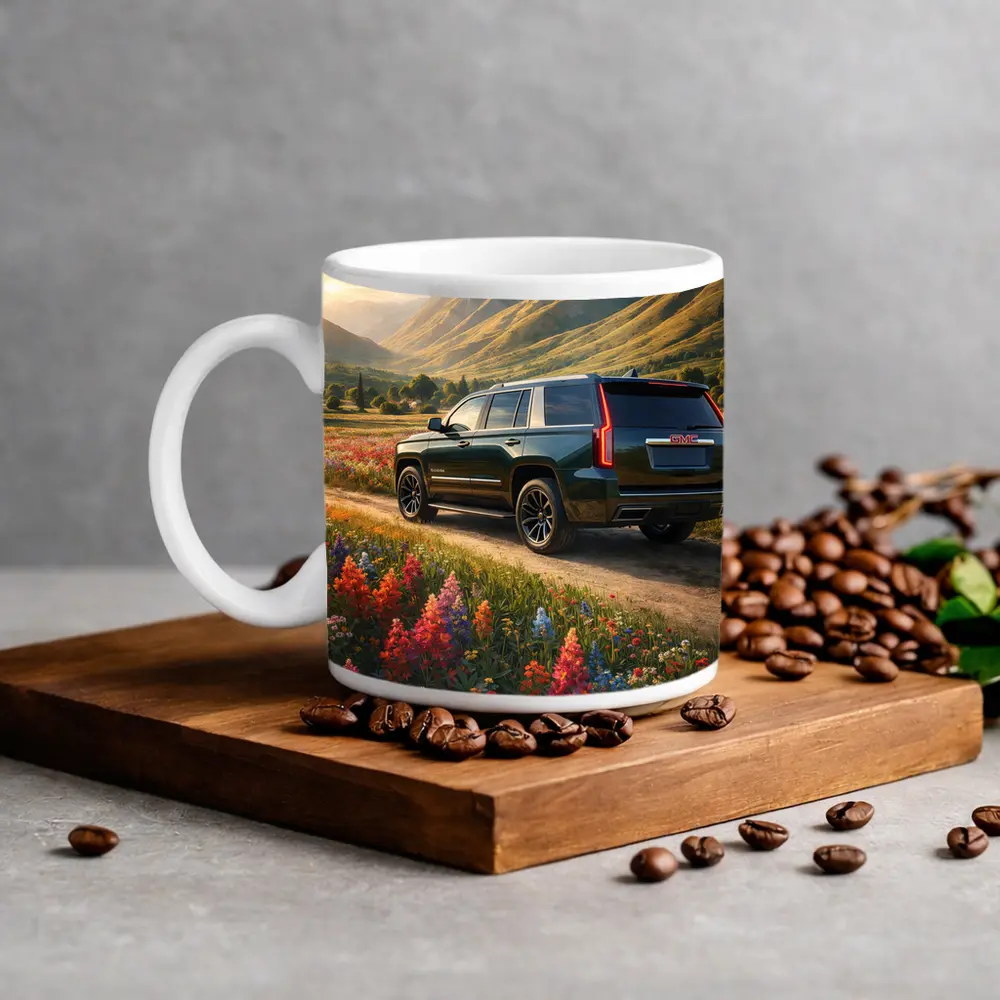 GMC Yukon Dark Green Mountain Wildflower Setting – Mugs