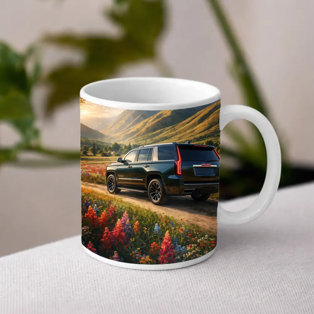 GMC Yukon Dark Green Mountain Wildflower Setting – Mugs
