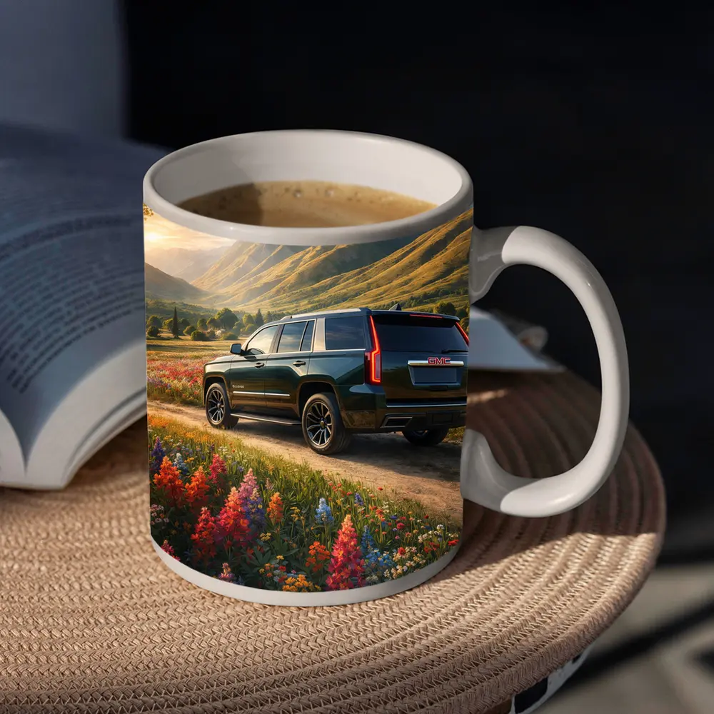 GMC Yukon Dark Green Mountain Wildflower Setting – Mugs