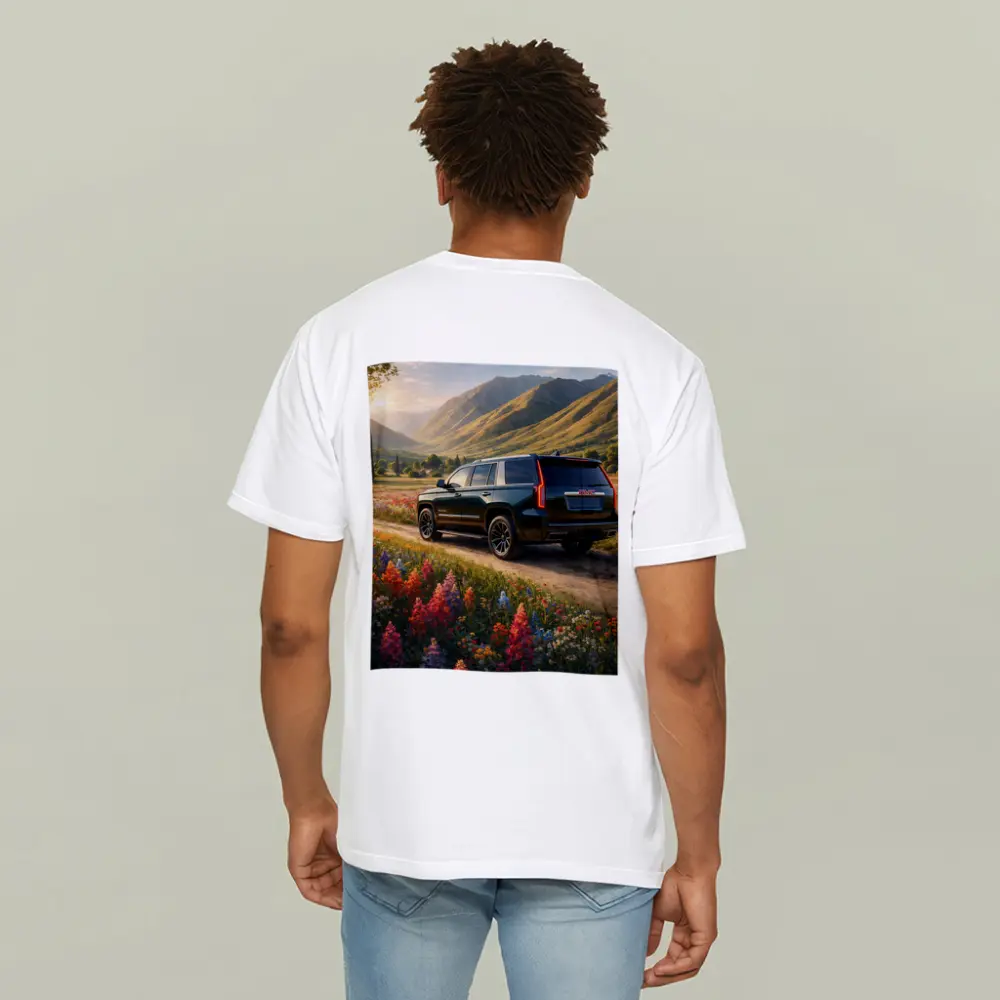 GMC Yukon Dark Green Mountain Wildflower Setting – T-Shirts