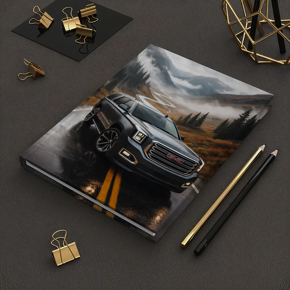 GMC Yukon Wet Mountain Road Foggy – Notebooks