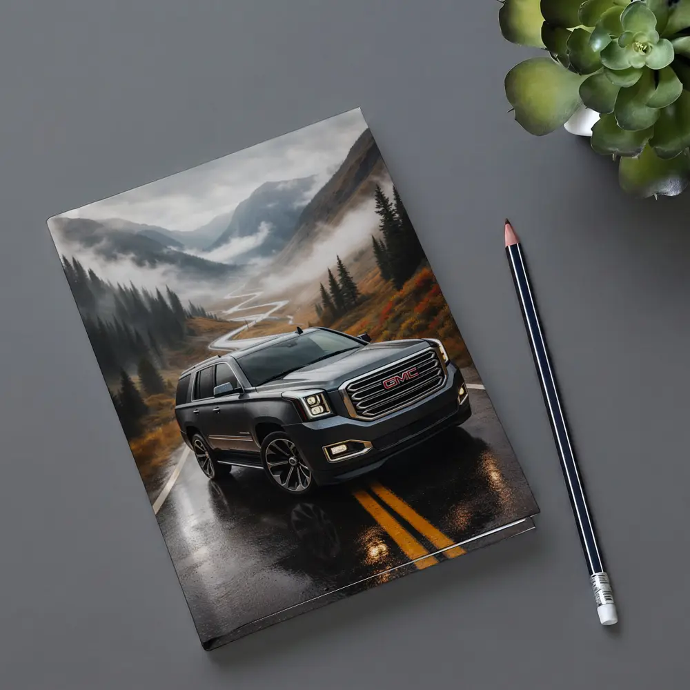 GMC Yukon Wet Mountain Road Foggy – Notebooks