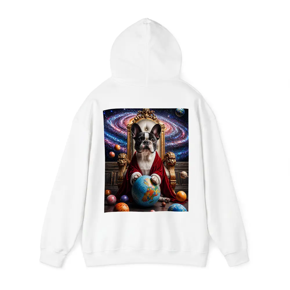 French Bulldog Ruler Seated Galaxy Space Throne – Hoodies