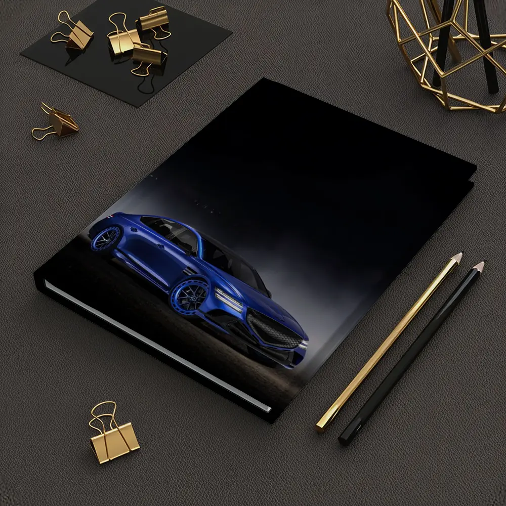 Genesis G80 Blue Sedan Dark Moody Background – Notebooks