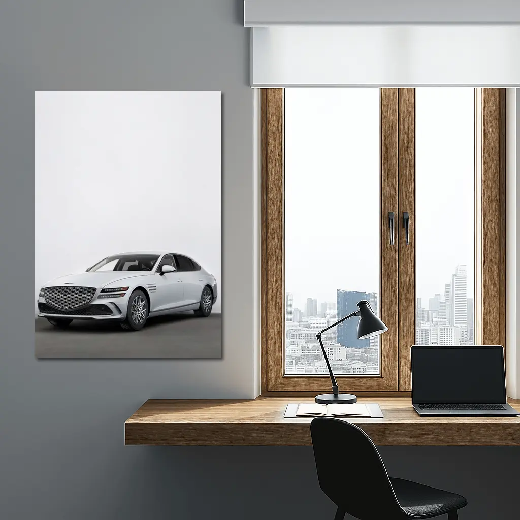 Genesis G80 Luxury Sedan White Studio – Wall Art