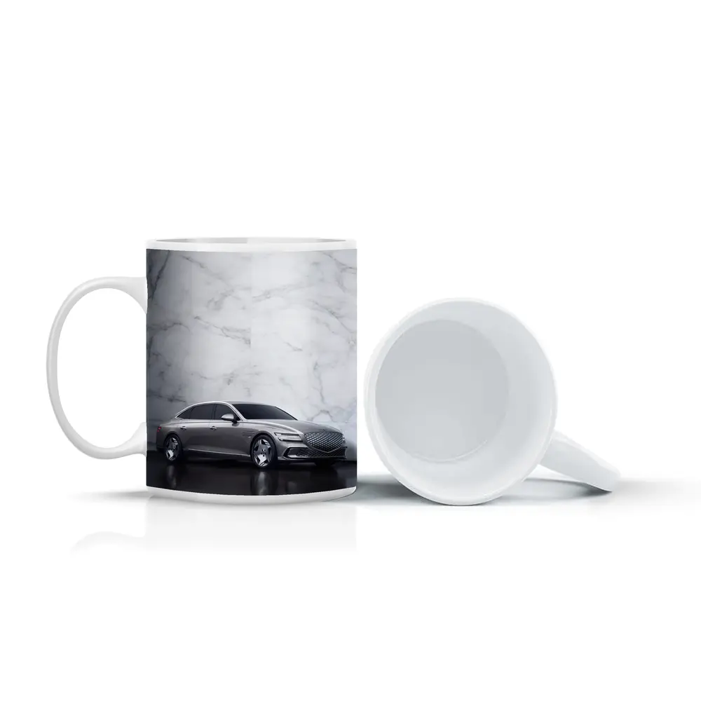 Genesis G80 Silver Sedan Marble Wall – Mugs