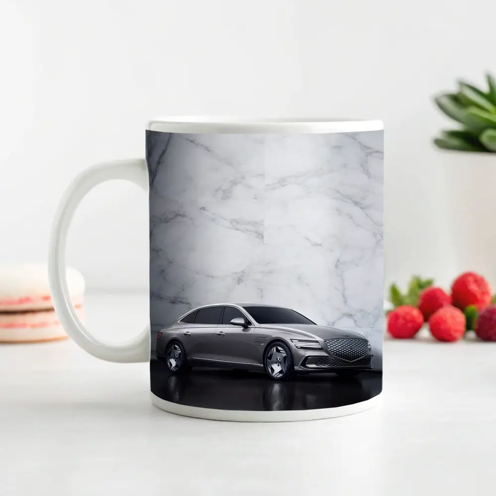 Genesis G80 Silver Sedan Marble Wall – Mugs