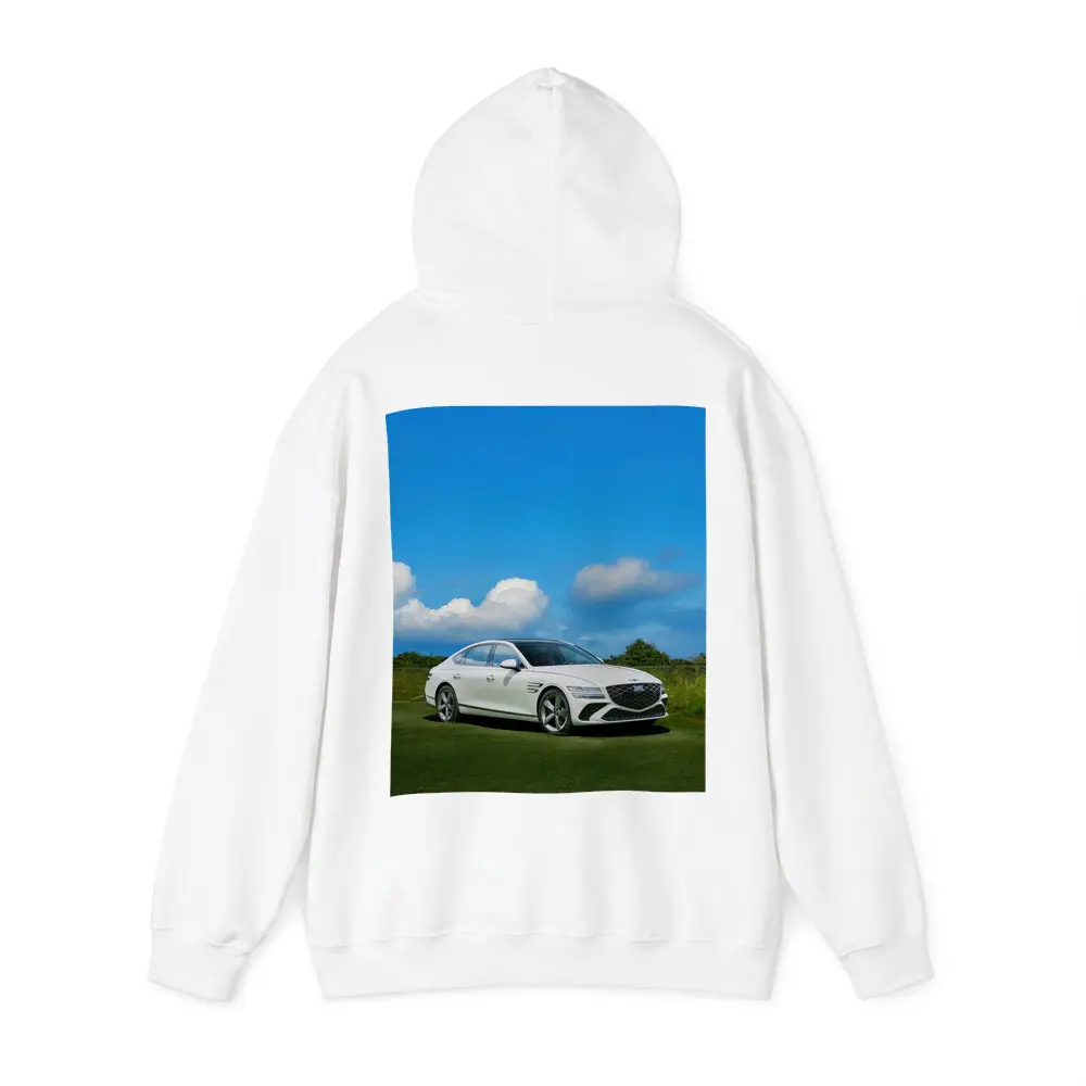 Genesis G80 White Sedan Blue Sky – Hoodies