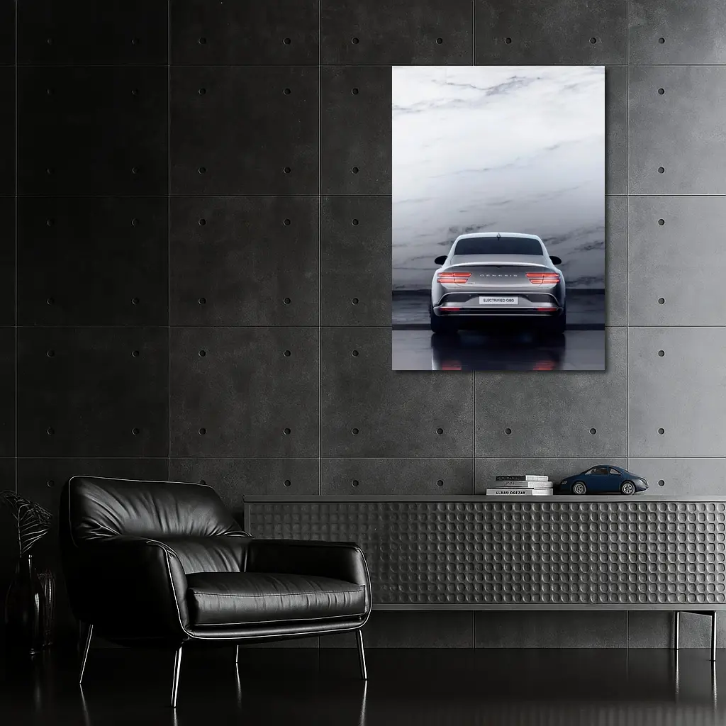 Genesis Electrified G80 Silver Marble Studio – Wall Art