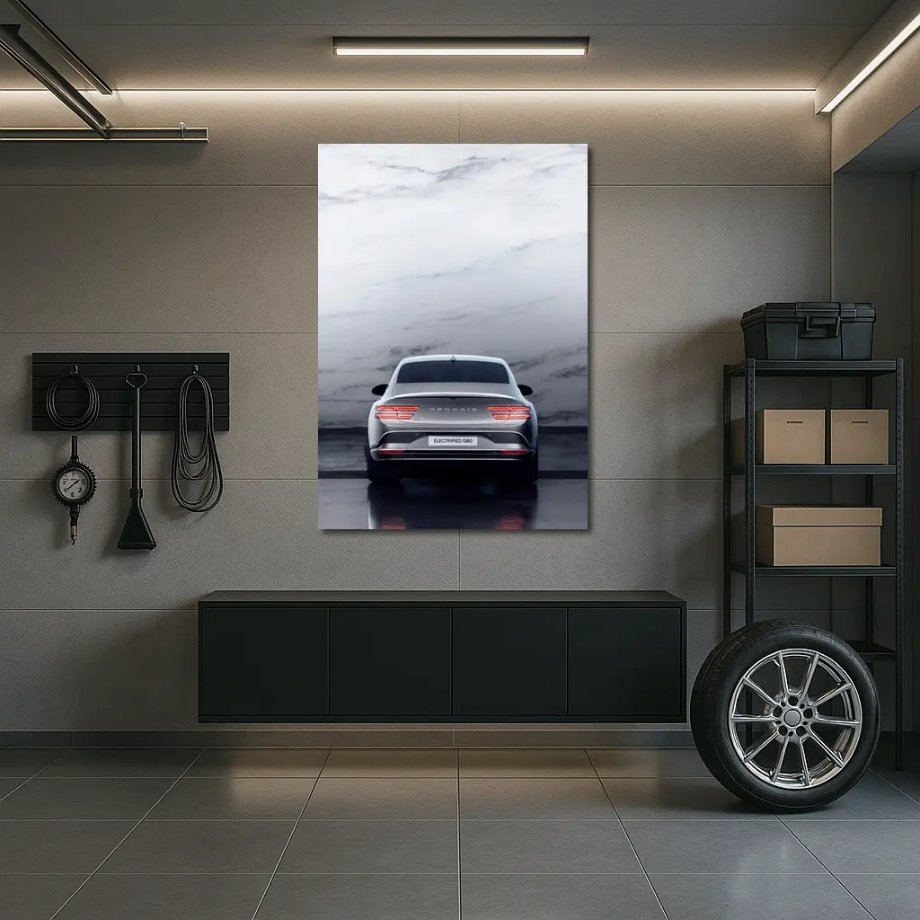 Genesis Electrified G80 Silver Marble Studio – Wall Art
