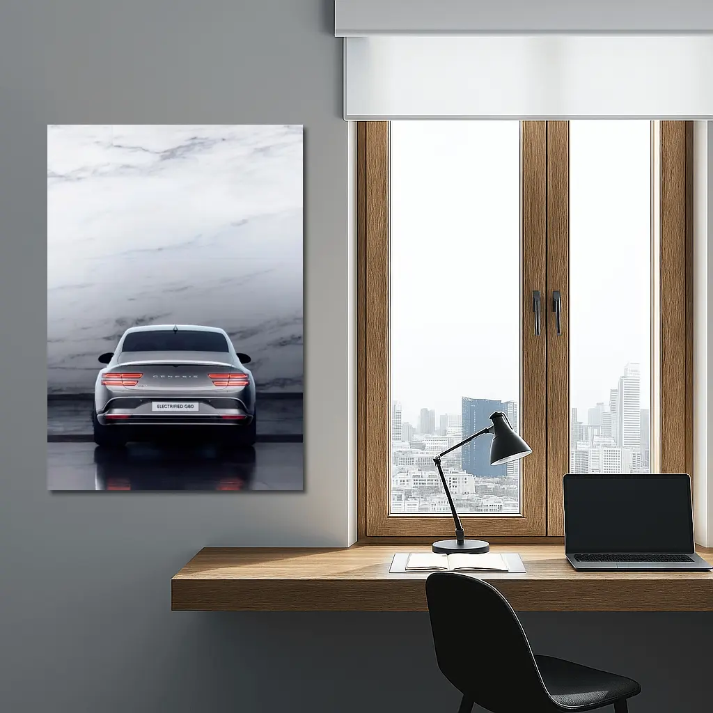 Genesis Electrified G80 Silver Marble Studio – Wall Art