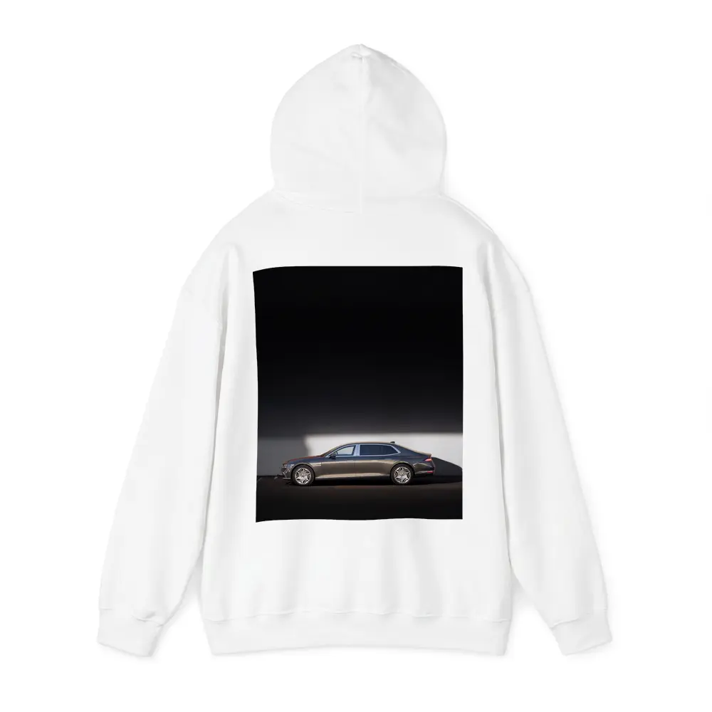 Genesis G90 Luxury Sedan Against White Wall – Hoodies
