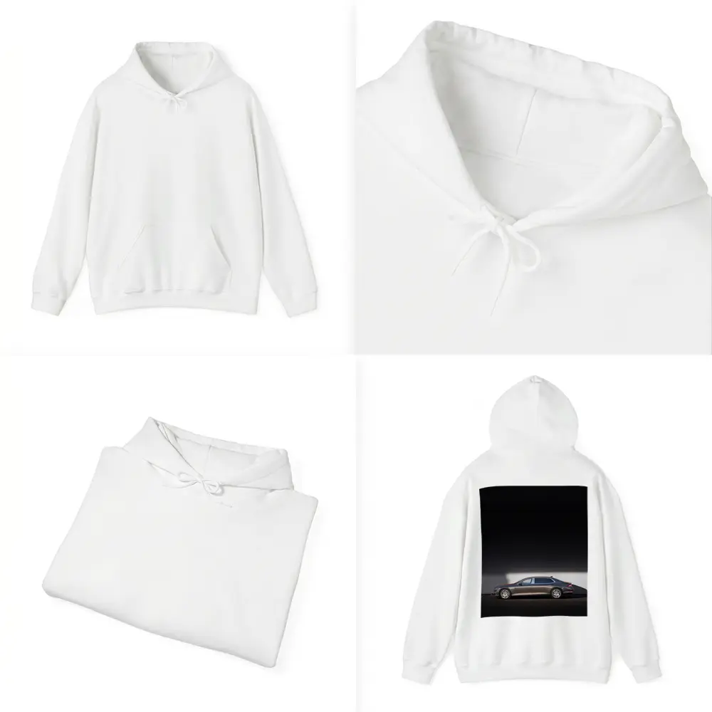 Genesis G90 Luxury Sedan Against White Wall – Hoodies