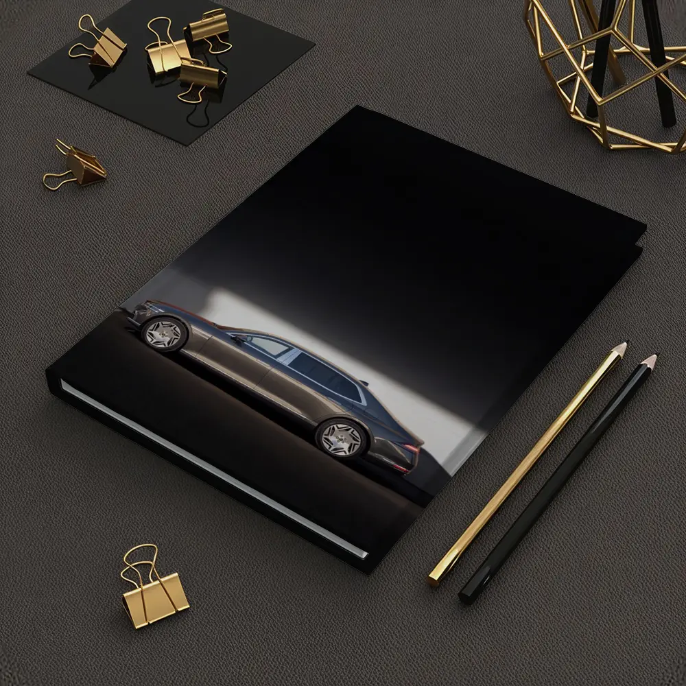 Genesis G90 Luxury Sedan Against White Wall – Notebooks