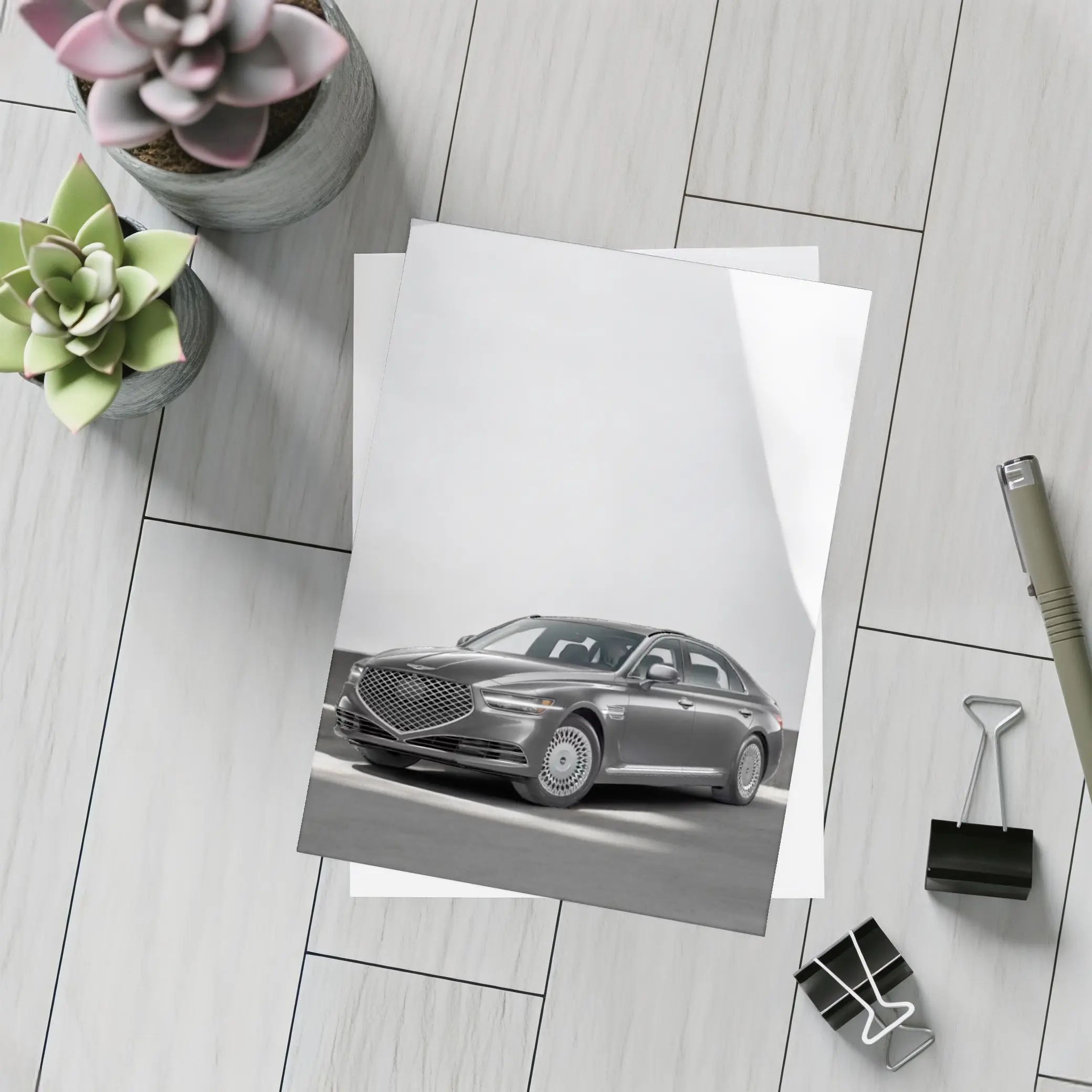 Genesis G90 Luxury Sedan Gray Studio – Postcards