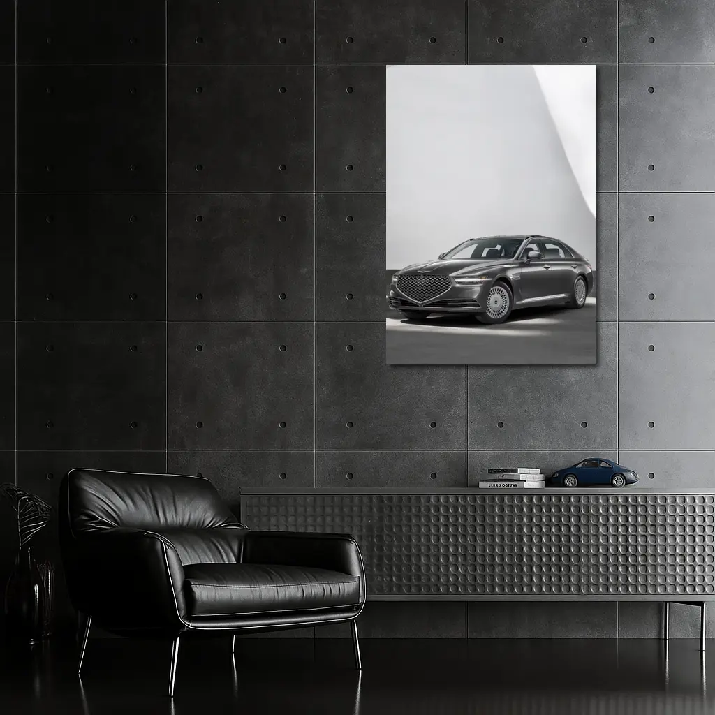 Genesis G90 Luxury Sedan Gray Studio – Wall Art