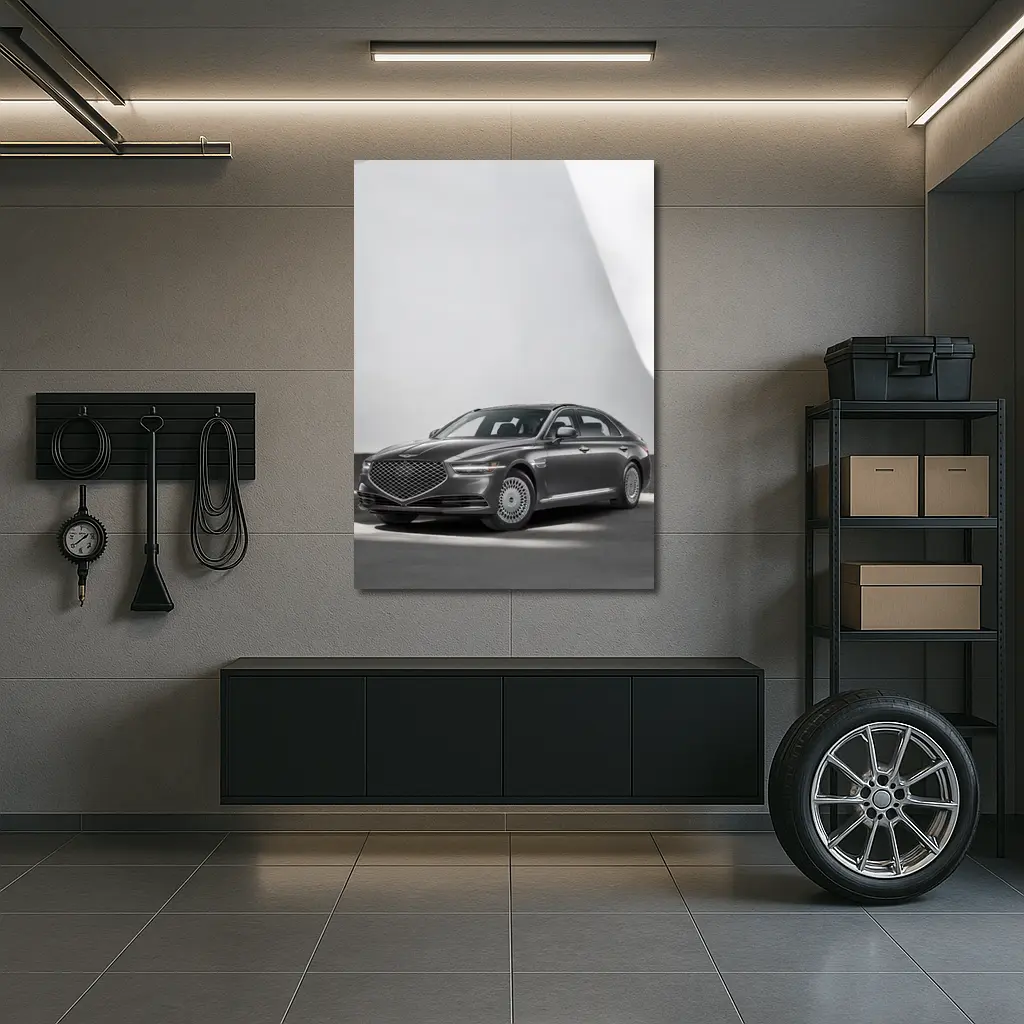 Genesis G90 Luxury Sedan Gray Studio – Wall Art