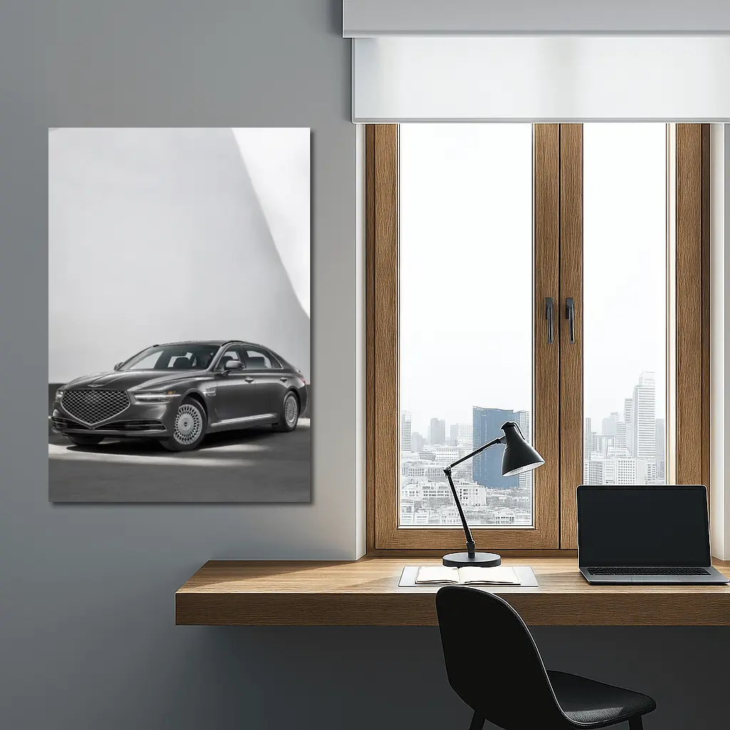 Genesis G90 Luxury Sedan Gray Studio – Wall Art