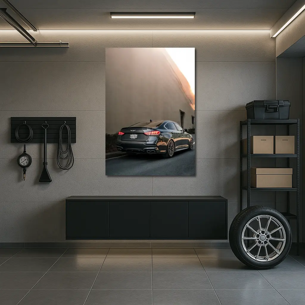 Genesis G90 Sedan Urban Street Sunset – Wall Art