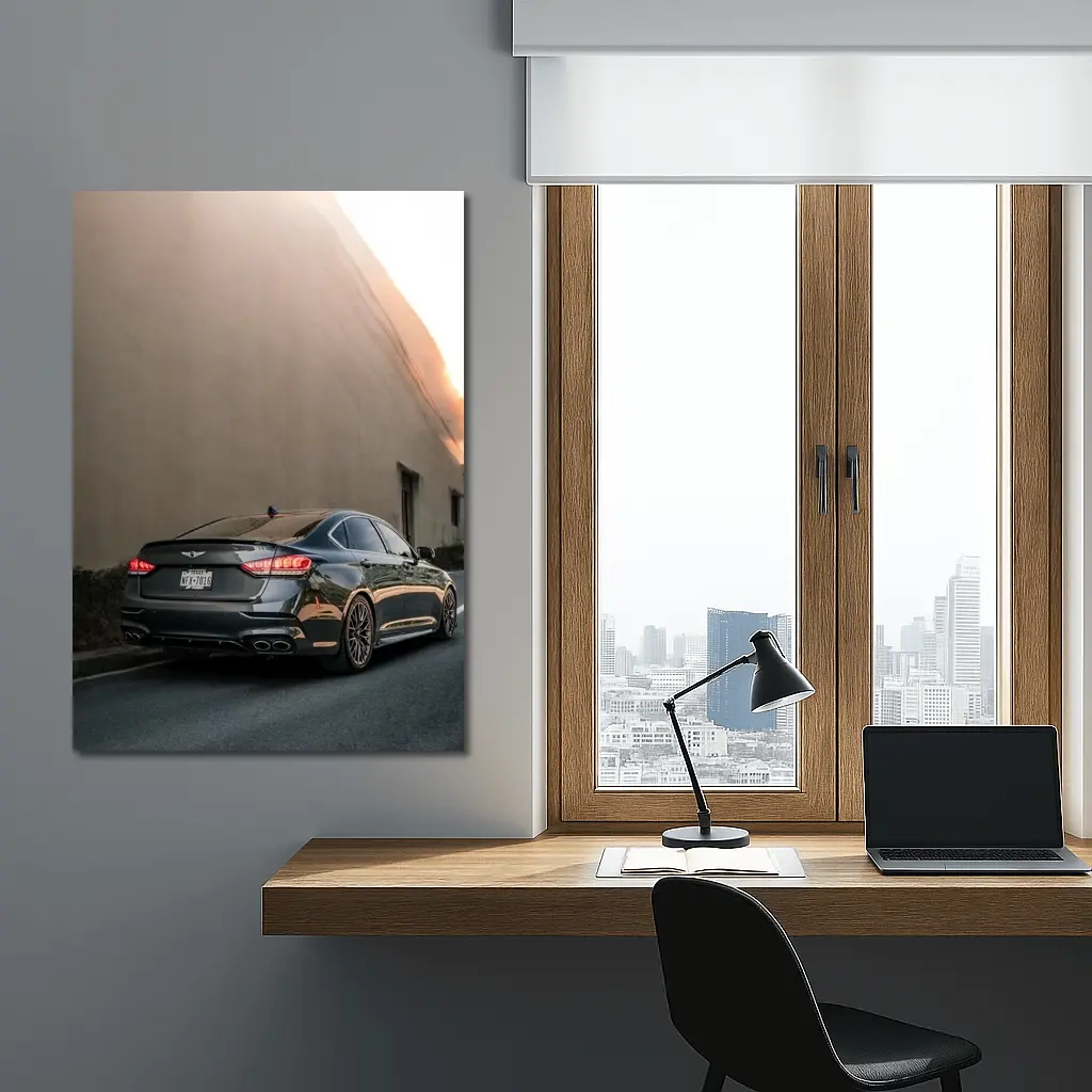 Genesis G90 Sedan Urban Street Sunset – Wall Art