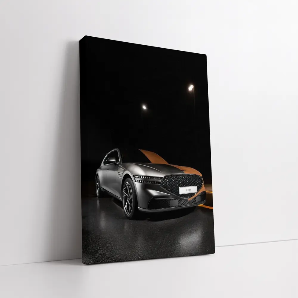 Genesis G90 Parked Dark Night Street – Wall Art