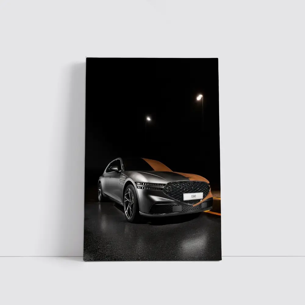 Genesis G90 Parked Dark Night Street – Wall Art