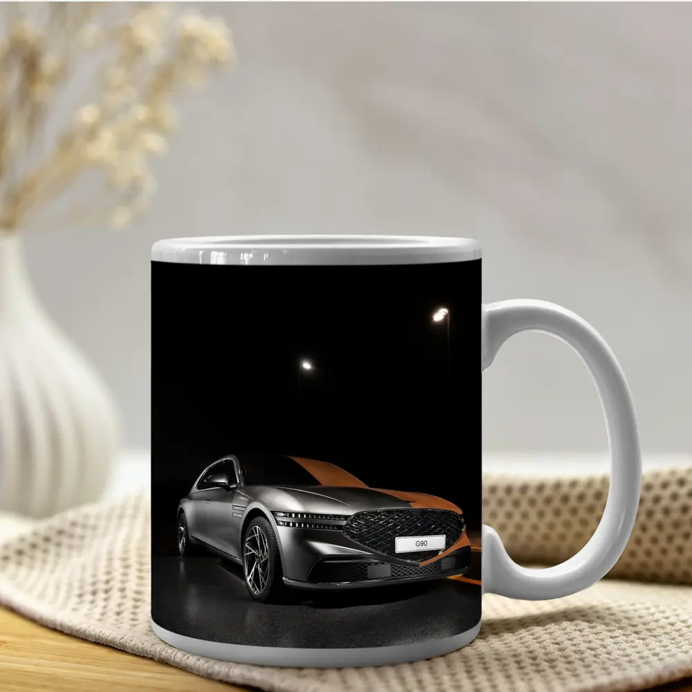 Genesis G90 Parked Dark Night Street – Mugs