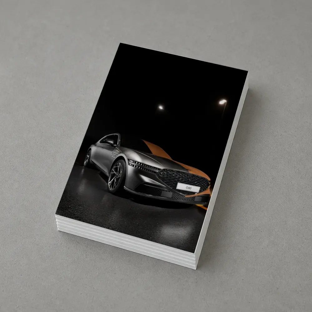 Genesis G90 Parked Dark Night Street – Postcards