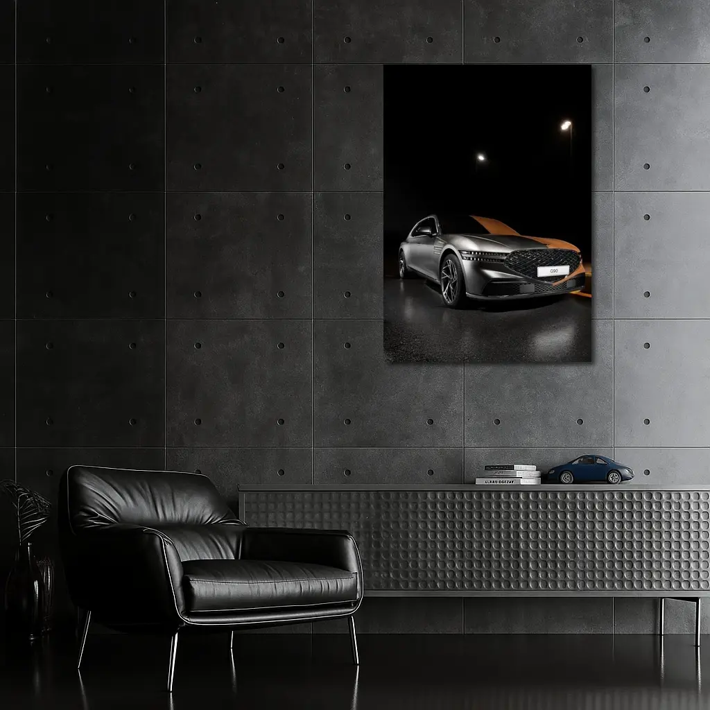 Genesis G90 Parked Dark Night Street – Wall Art