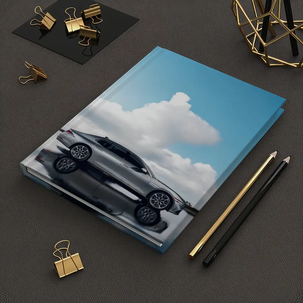 Genesis G90 Silver Sedan Cloudy Sky Reflection – Notebooks
