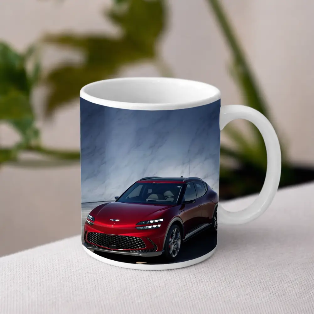Genesis GV60 Red SUV Marble Background – Mugs