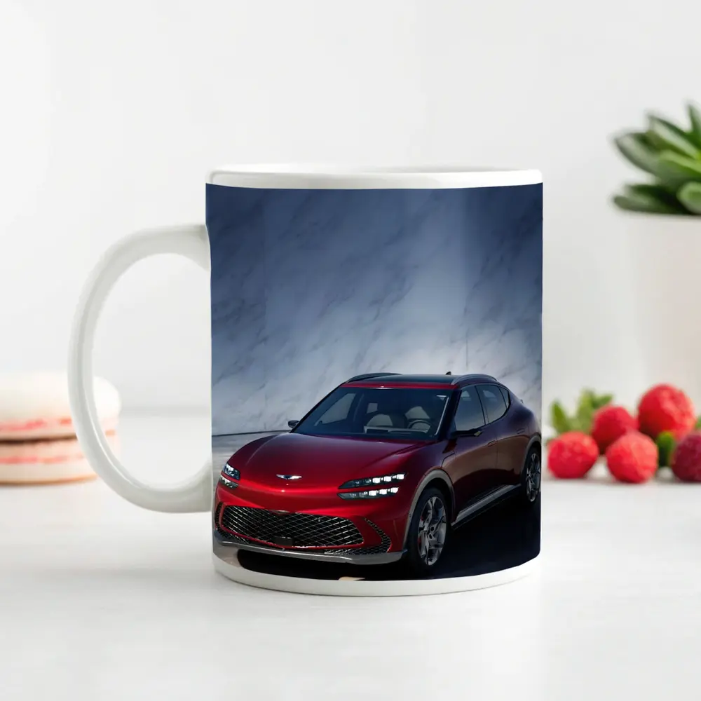 Genesis GV60 Red SUV Marble Background – Mugs