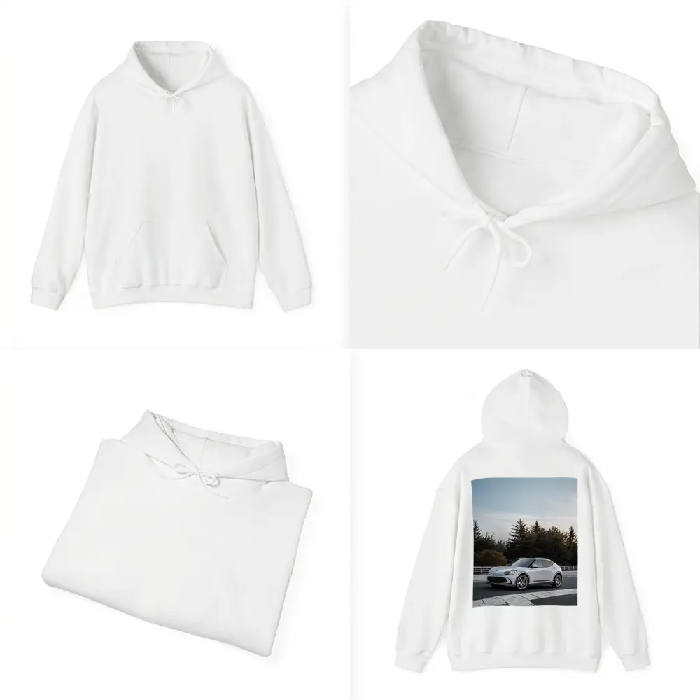 Genesis GV60 Silver SUV Forest Background – Hoodies