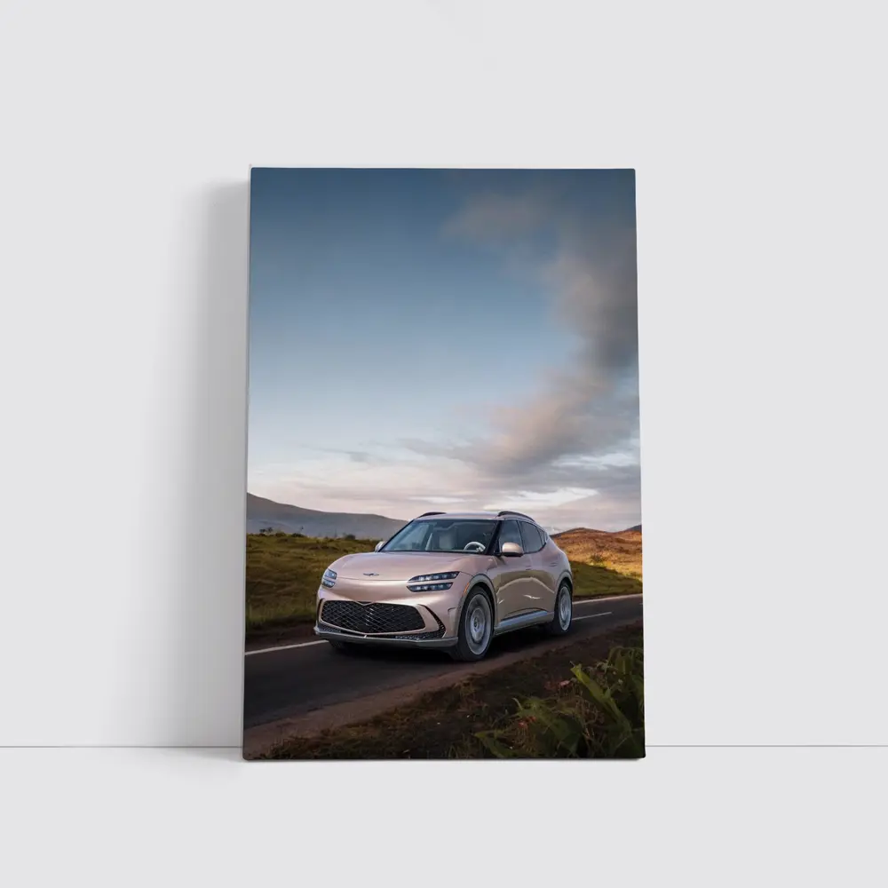 Genesis GV60 SUV on Scenic Highland Road – Wall Art