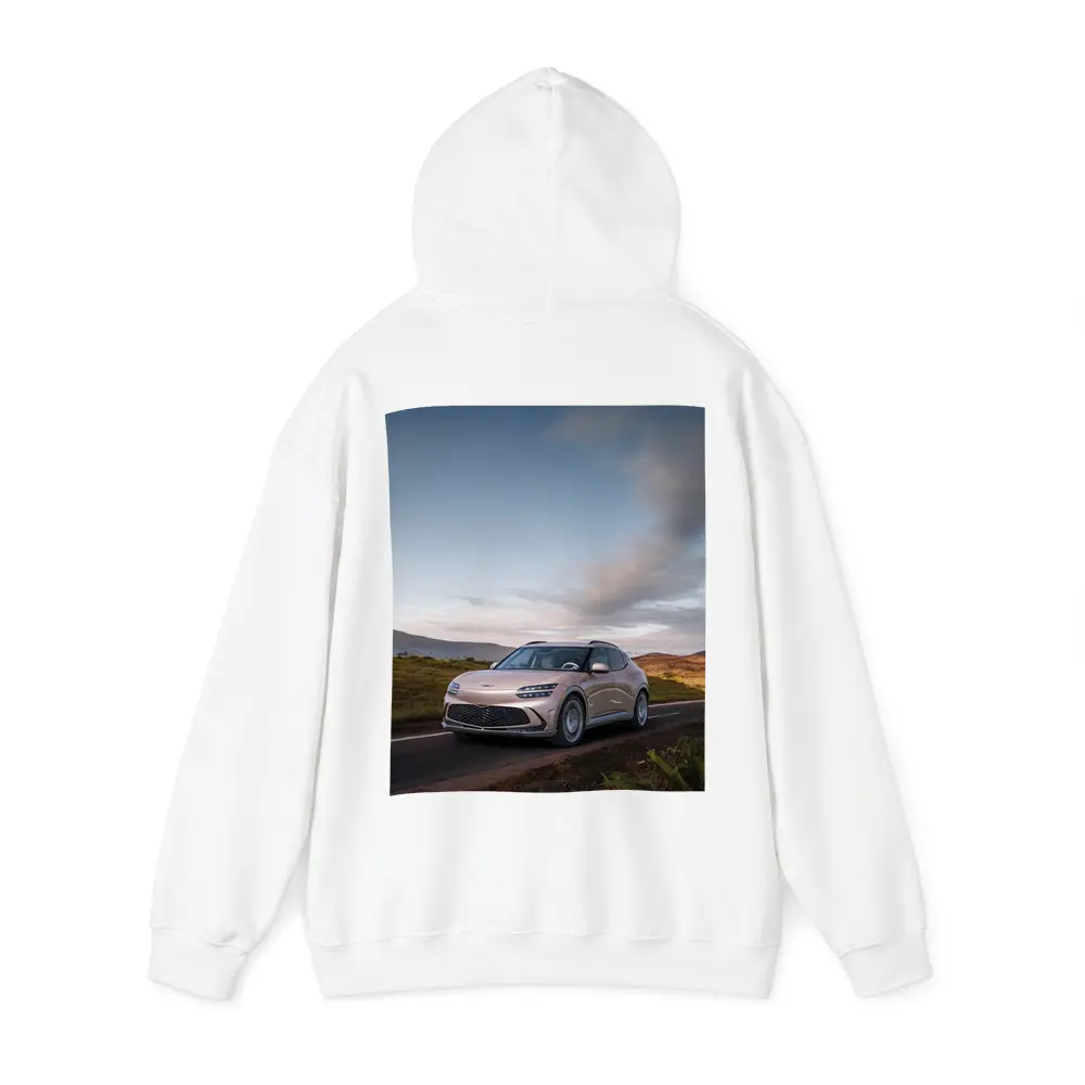 Genesis GV60 SUV on Scenic Highland Road – Hoodies